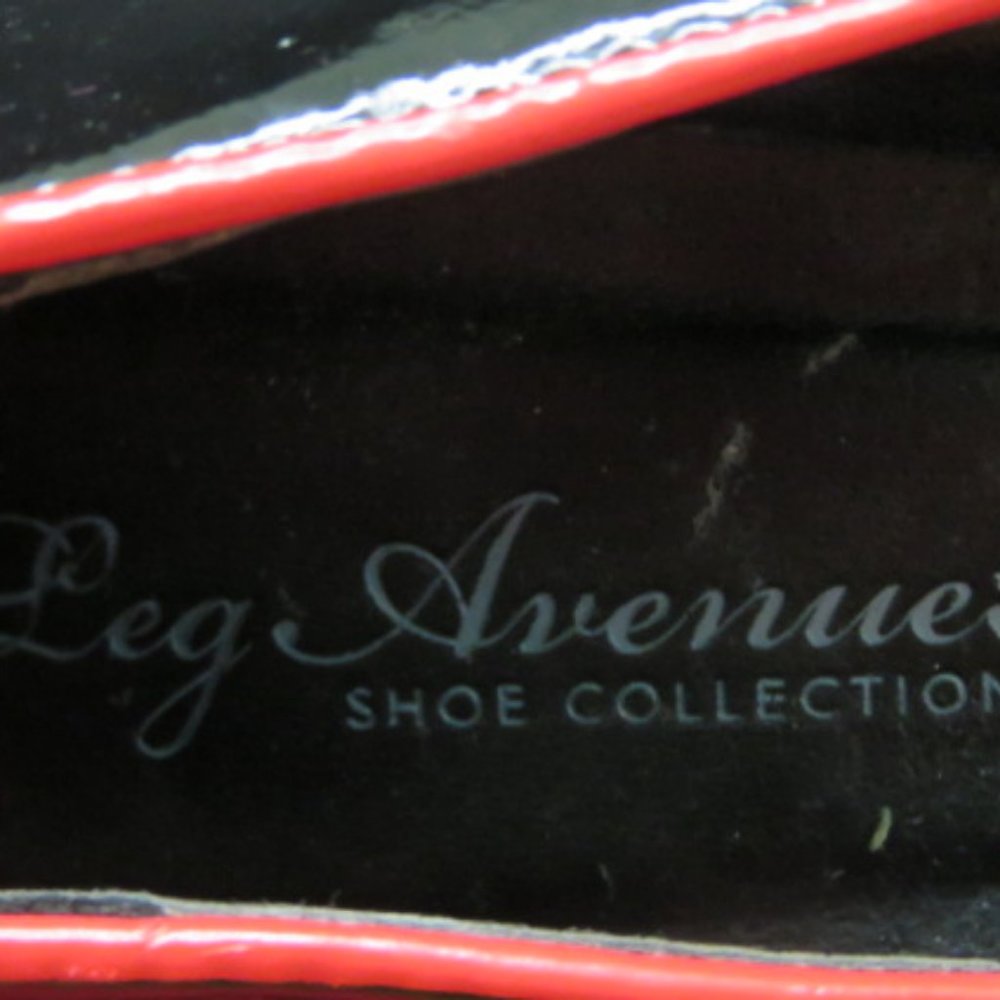 Leg Avenue Shoe Collection Heels Size 9 (Run Small 8) Black With Red Lined Trim - Picture 4 of 7